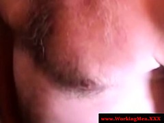 Mature bear gets facial through beard after sucking