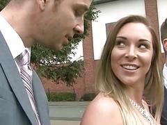 Grooms friend gets awesome blowjob for a perverted bride Victoria Summers