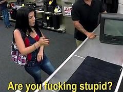 Sexy Cuban chick pounded at the pawnshop