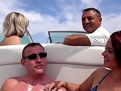 Nude blonde enjoys boat trip for more than just the scenery