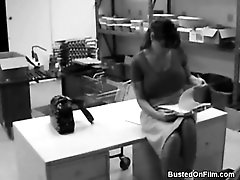 Huge titty girl masturbates on security cam