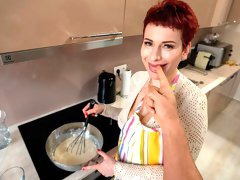 Aesthetic hottie with short red hairs Lisa Pinelli fucked from behind