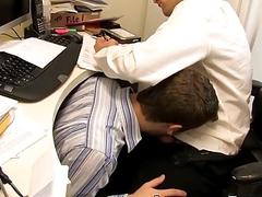 Young man has steamy anal sex with his twink boss at work