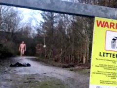 Naked walk in the forest