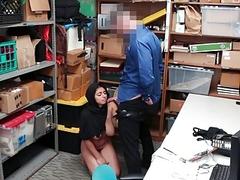 Arab shoplifting thief with big tits dicked by a cop