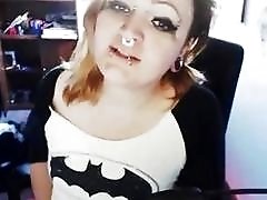 Tempting shemale with piercings jerks her dick like a pro