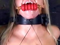 Gagged blonde slut wants it hard and rough BDSM porn